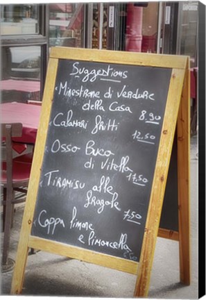Framed Menu On Paris Street Print