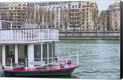 Framed Mississippi Boat On The Seine Print