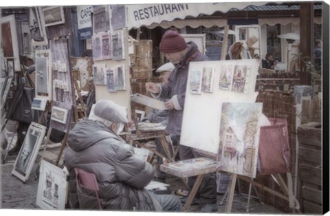 Framed Monmartre Artist Working On Place du Tertre I Print