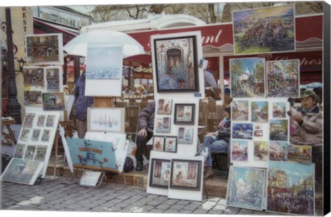 Framed Monmartre Artist Working On Place du Tertre II Print