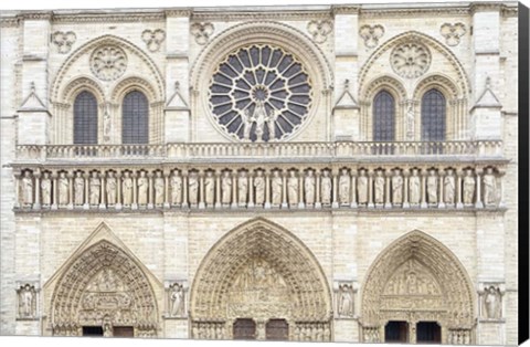 Framed Notre Dame Facade Details I Print