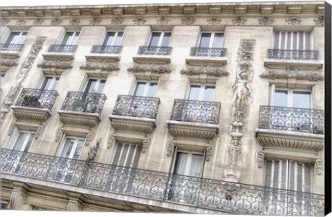Framed Paris Apartement Building I Print