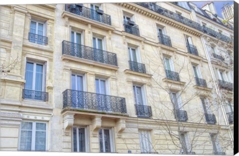 Framed Paris Apartement Building III Print
