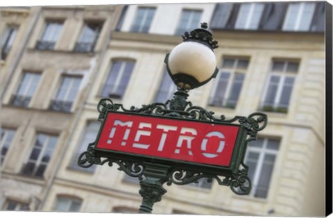 Framed Paris Metro Signpost Print
