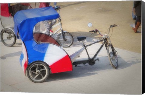 Framed Pedicab In Paris Print