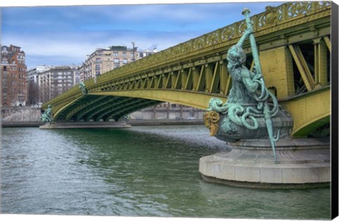 Framed Pont Mirabeau Spans The Seine River Print