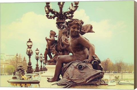 Framed Sculptures On Pont Alexandre III Print