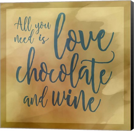 Framed Love, Chocolate And Wine Print