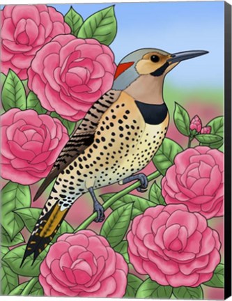 Framed State Birds And Flowers AL Print