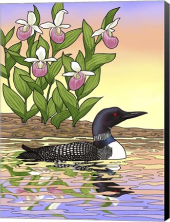 Framed State Birds And Flowers MN Print