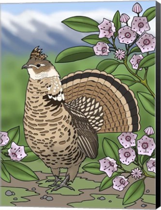 Framed State Birds And Flowers PA Print