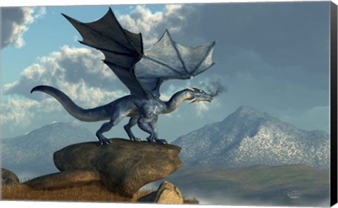 Framed Blue Dragon Print