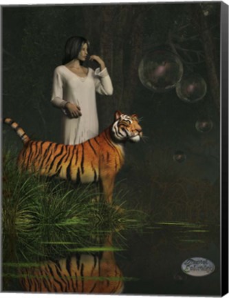 Framed Dreams Of Tigers And Bubbles Print