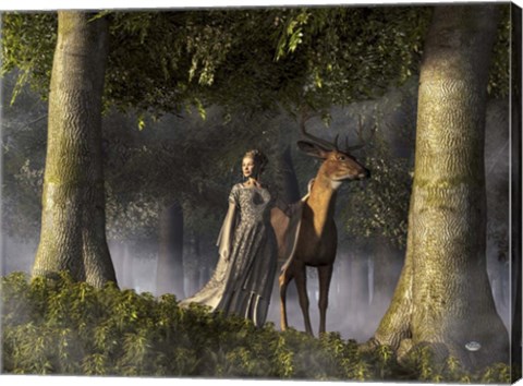 Framed Elf And Buck Print