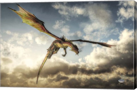 Framed Flying Dragon Death From Above Print