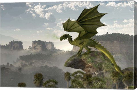 Framed Green Dragon Print