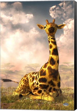 Framed Sitting Giraffe Print