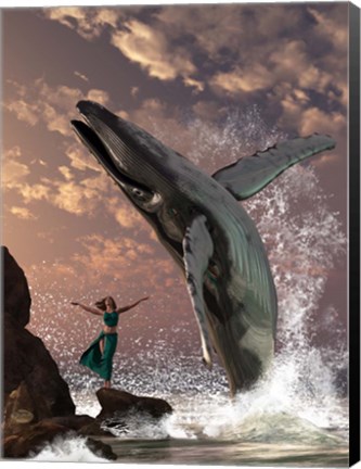 Framed Whale Watcher Print