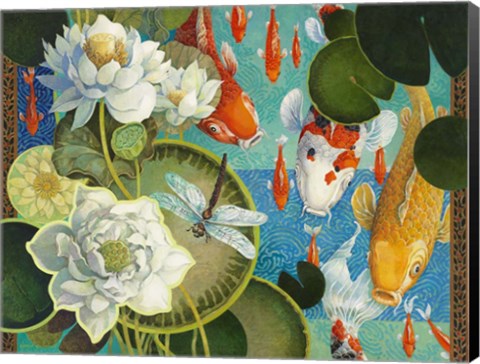Framed Koi Pond Print