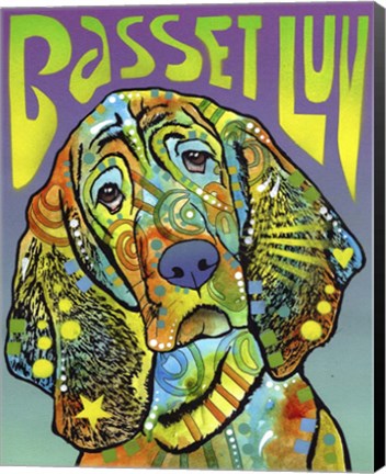 Framed Basset Luv Print