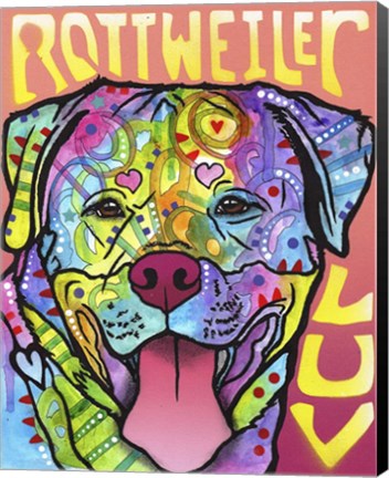 Framed Rottweiler  Luv Print