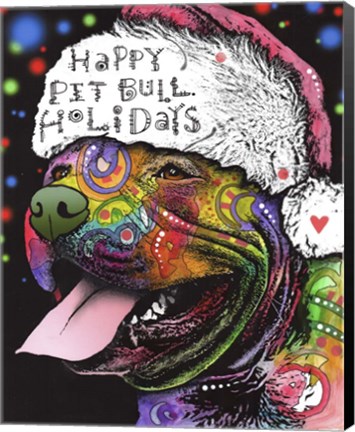 Framed Christmas Pitbull Print