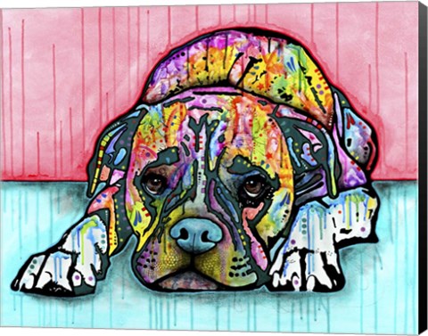 Framed Lying Boxer Print