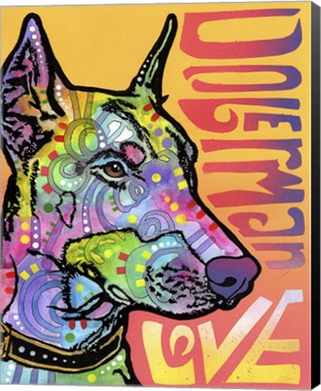 Framed Doberman Love Print