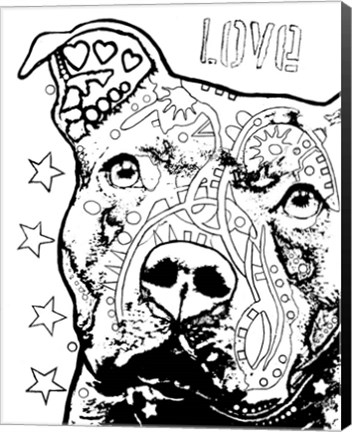 Framed Thoughtful Pitbull CB 1 Print