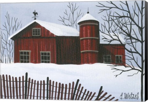 Framed Red Barn Print