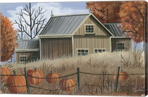 Framed Pumpkin Field Print
