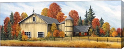 Framed Yellow Barn Fall Print