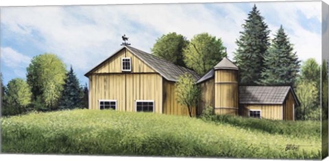 Framed Yellow Barn Summer Print