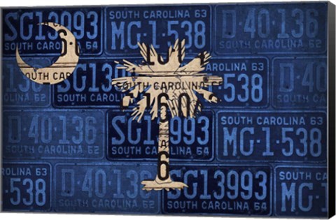 Framed South Carolina State Flag Print