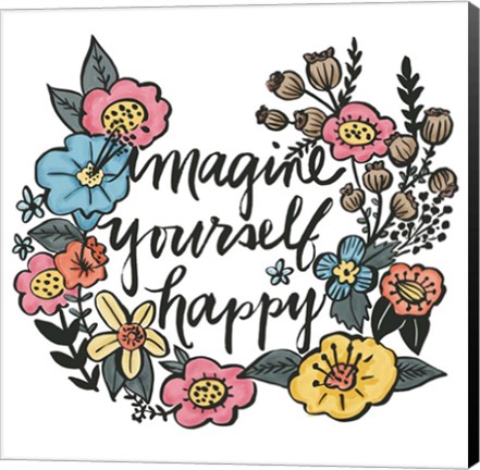 Framed Imagine Yourself Happy Color Print