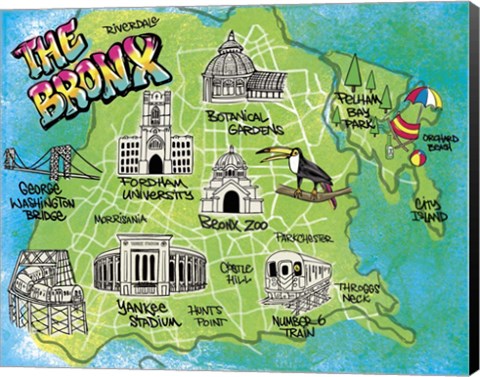 Framed Bronx Map Print