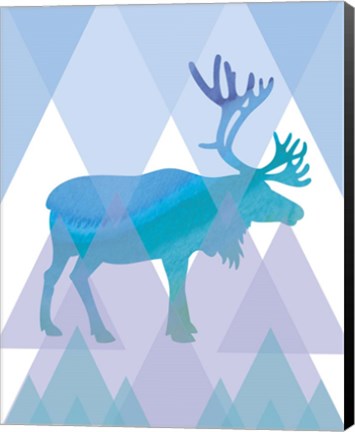 Framed Geometric Reindeer Print