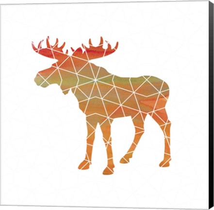Framed Moose on White Print