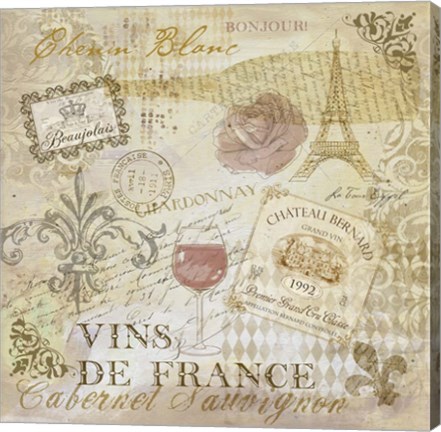 Framed French Wine Print