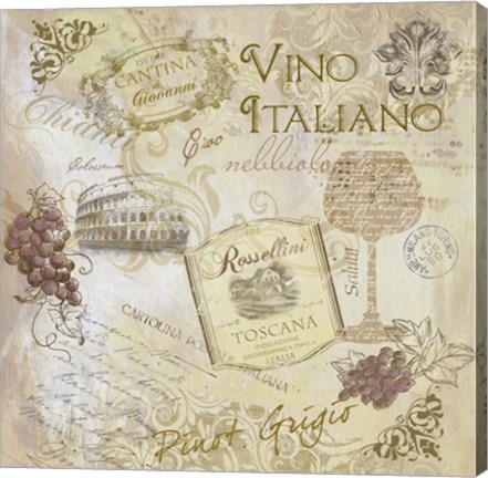 Framed Italian Wine Print