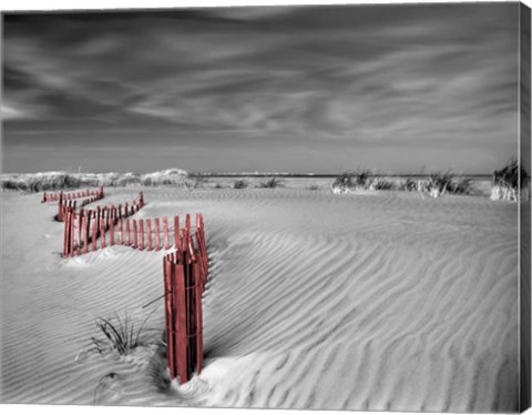 Framed Red Wave Print