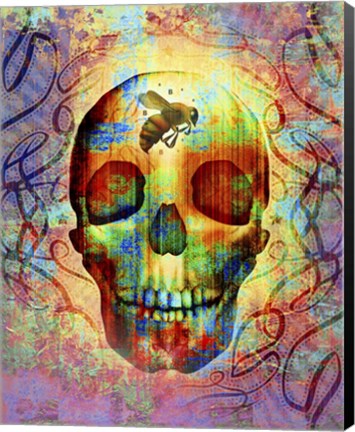 Framed Bee Skull Print
