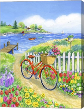 Framed Bike Path in Spring Print