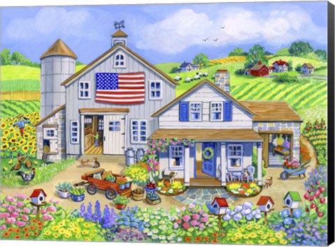 Framed Patriotic Farm Print