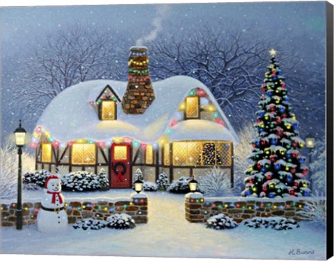 Framed Candlelight Christmas Print