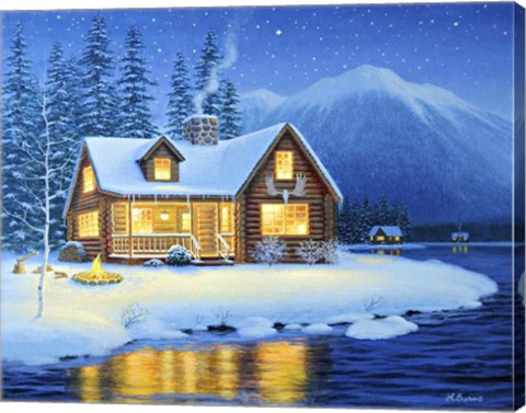 Framed Starlight Cabin Print