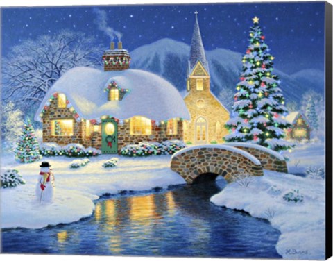 Framed Starlight Village Print