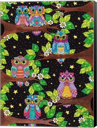 Framed Night Owls 11 Print