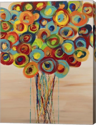 Framed Abstract Flowers 5 Print