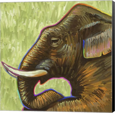 Framed Elephant Pop Profile Print